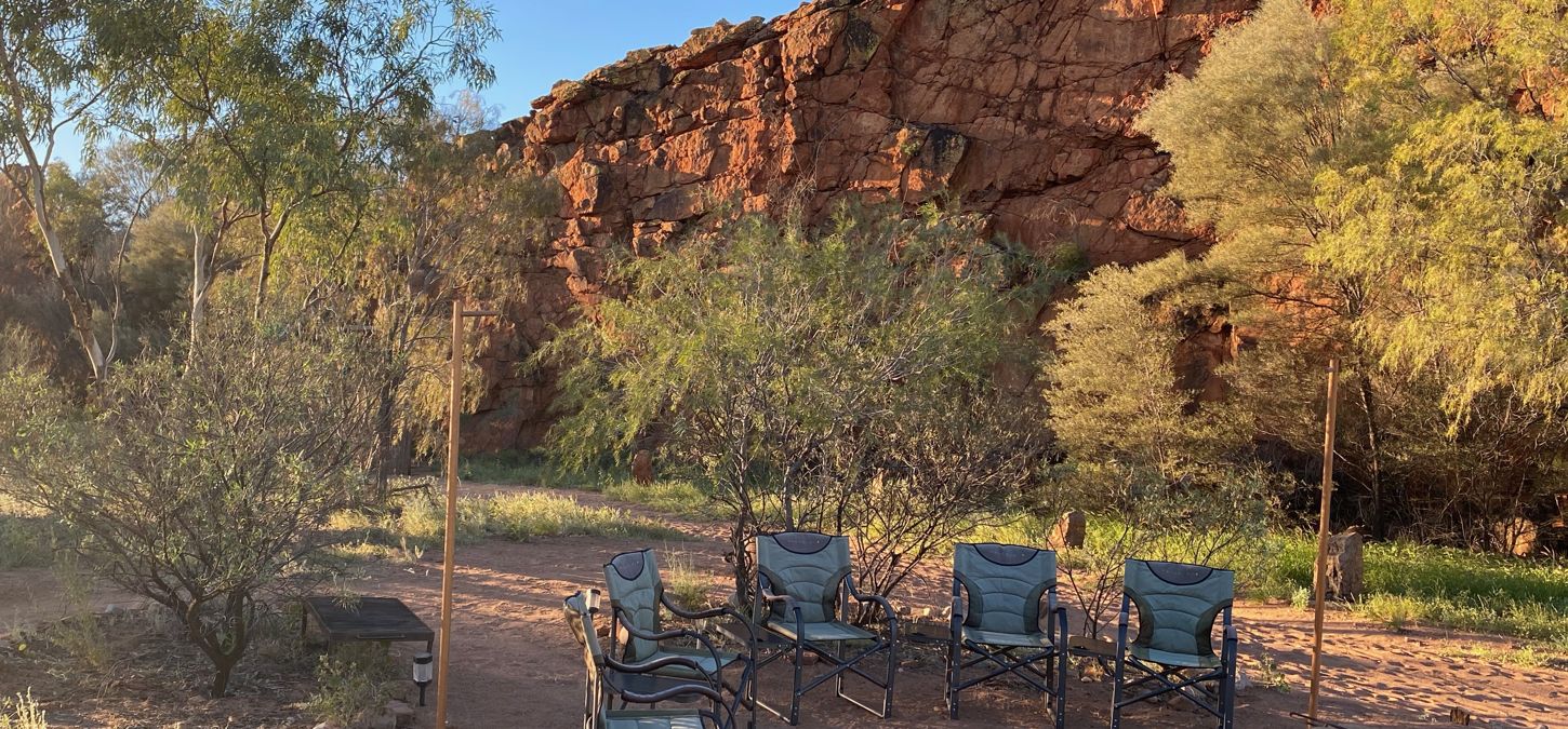 Chairs, rocks, nature, campfire