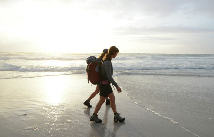 No heavy backpacks beach walking