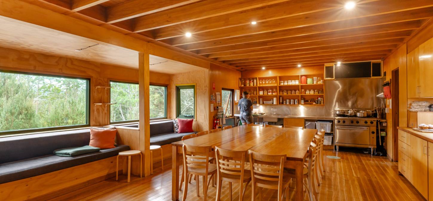 Main room, luxury accommodation Cradle Mountain Hut