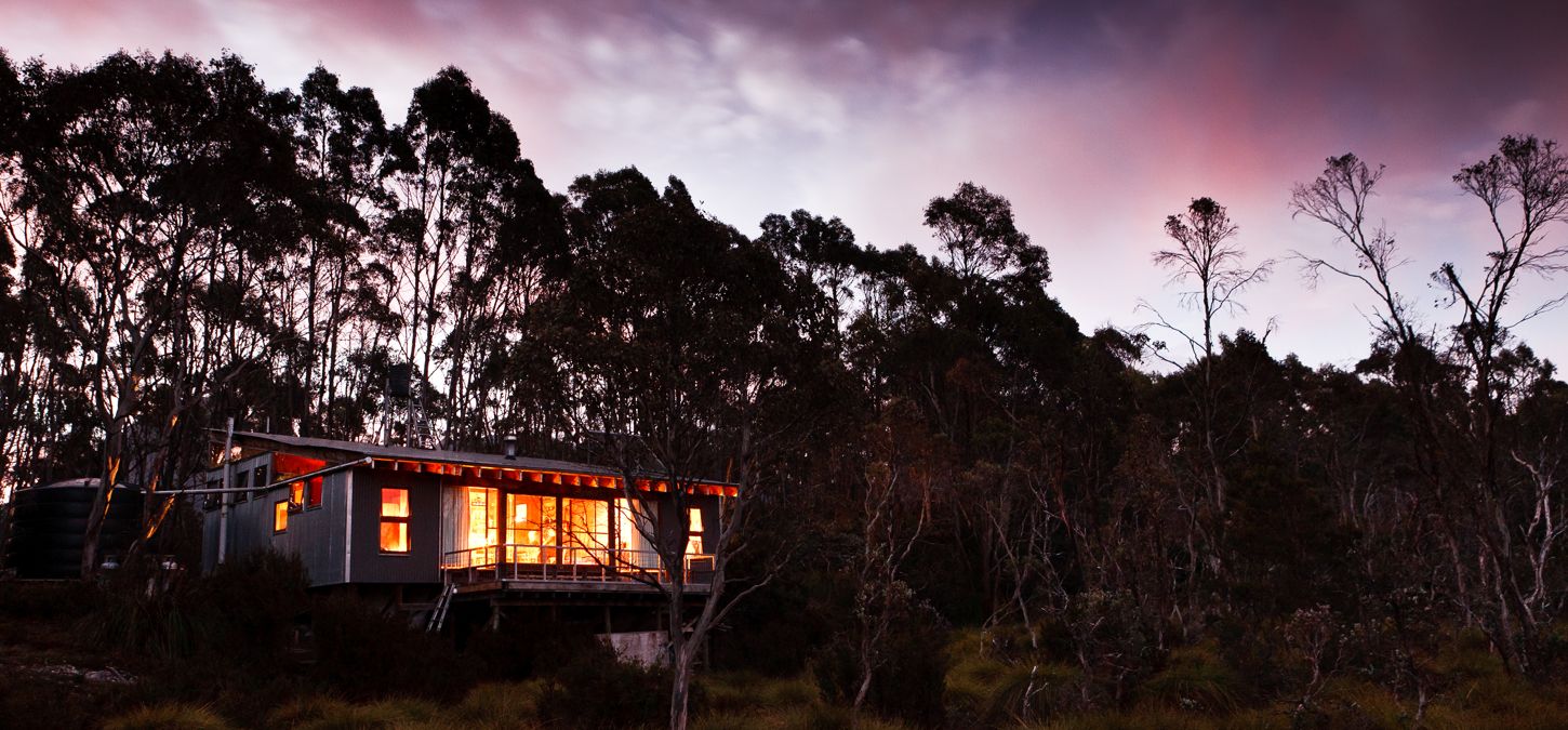 Warm huts await on our all inclusive guided bushwalking holidays to Cradle Mountain/ Lake St Clair National Park