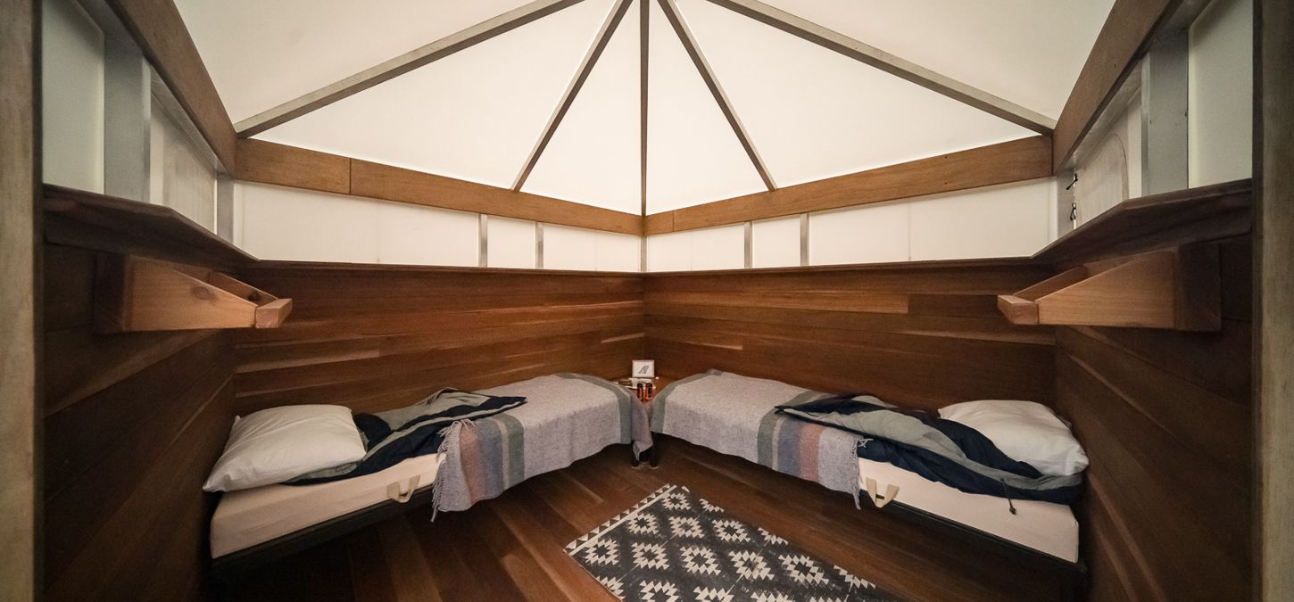 Stay in our comfortable beds while bushwalking in Bay of Fires, Tasmania