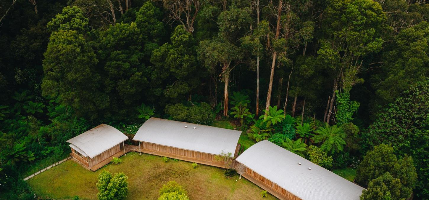 Lodges, Trees, Grass,