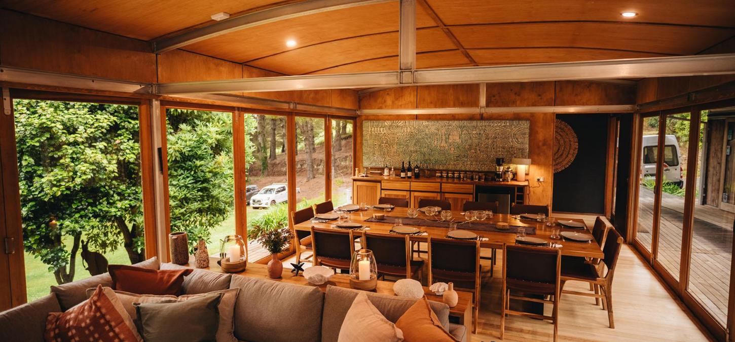 Dining Table, Artwork, Couches, Windows