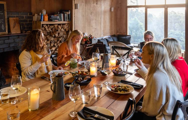 Bruny Island Guests eating dinner