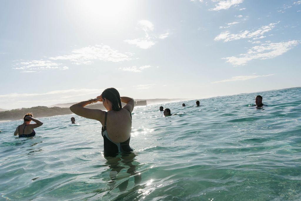 Swimming at Hanson's Bay, Kangaroo Island